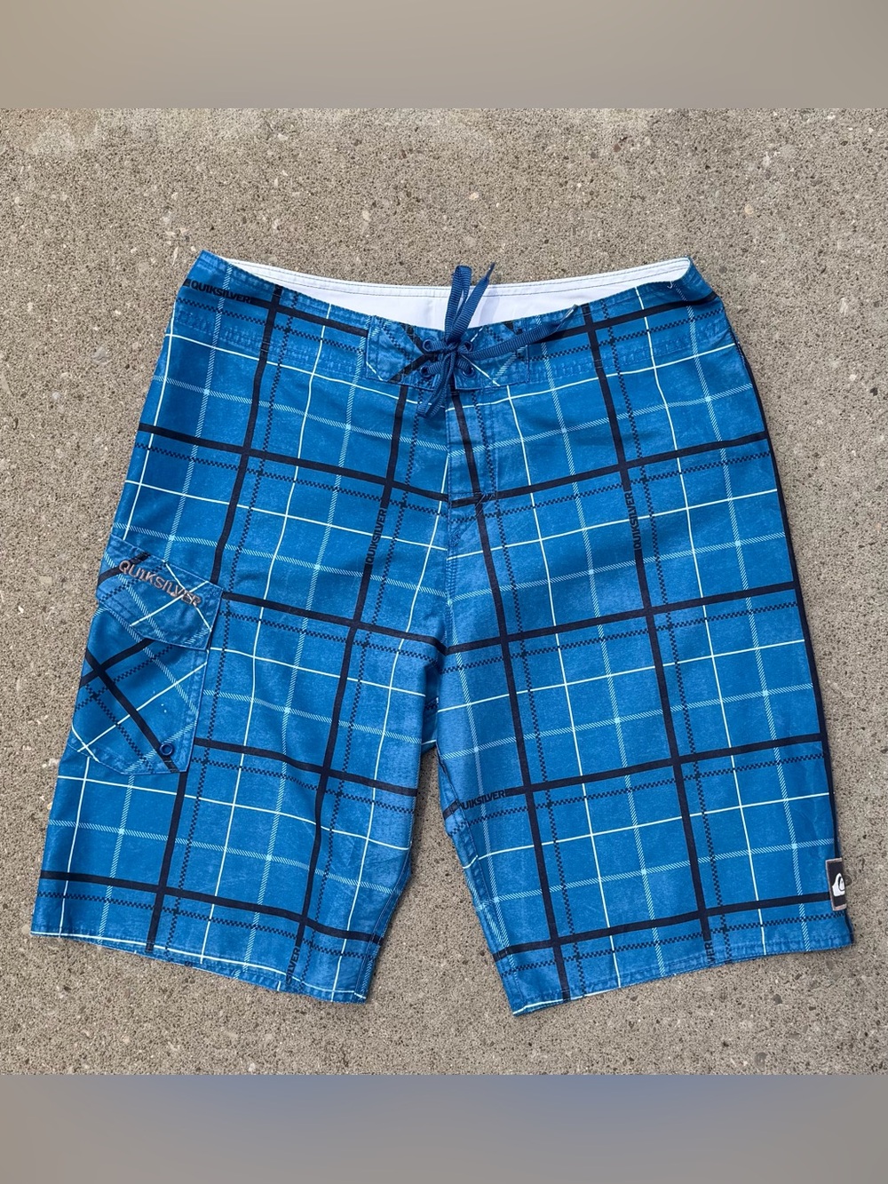 Vintage Y2K plaid Quiksilver Boardshort boardies surf skate striped